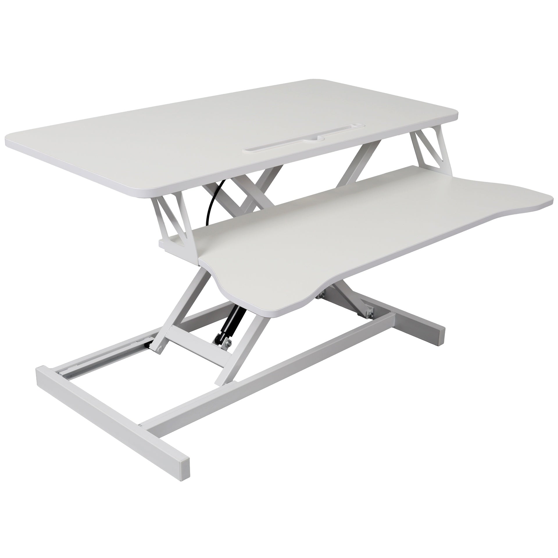 Adjustable Height Standing Laptop Desk,Adjustable Sit to Stand Up Workstation with Keyboard Tray,White