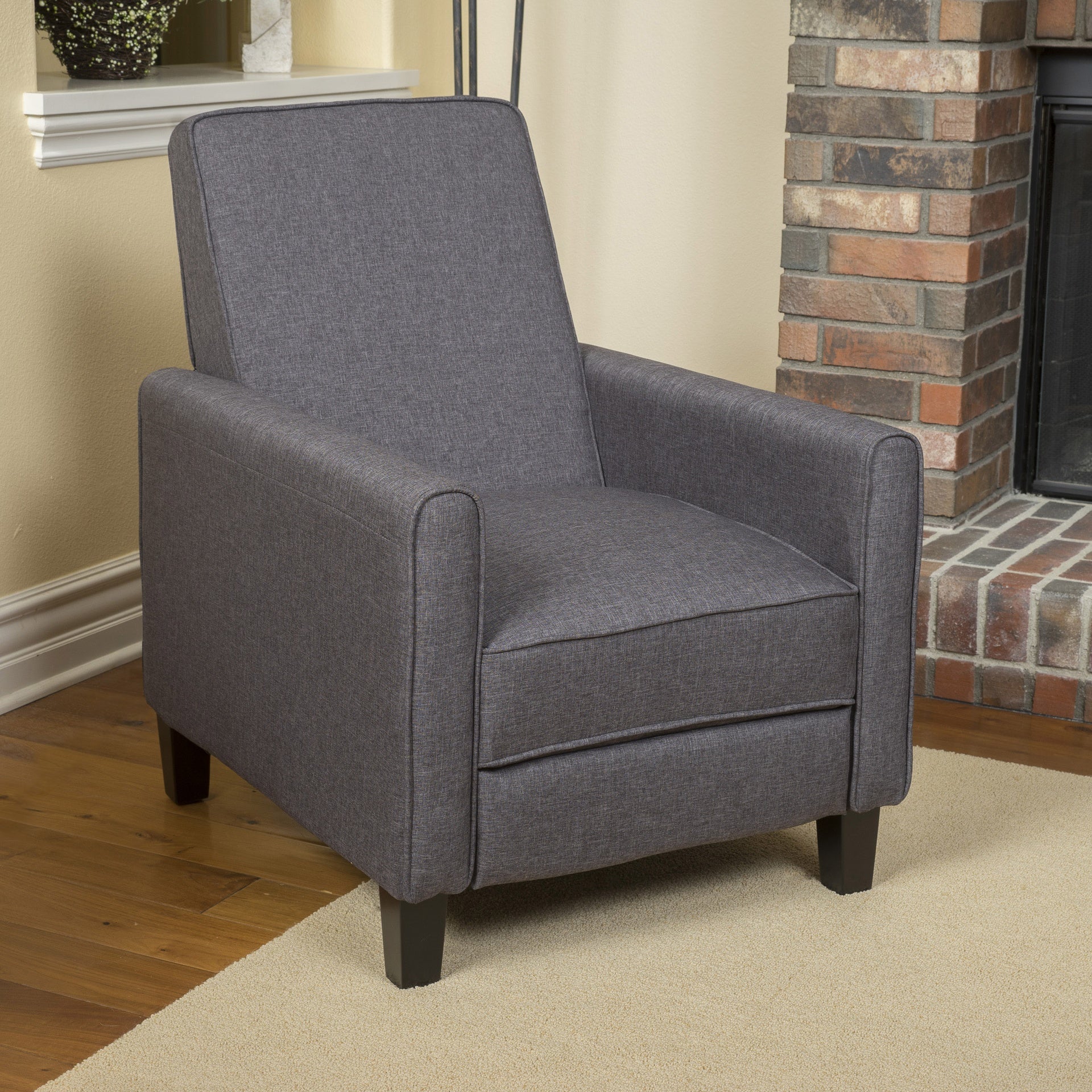 Smoke Fabric Push Back Chair for Elegant Home Décor