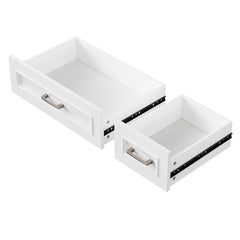 K&K 54inch Large Kitchen Island with Rubber Wood Drop Leaf, Embossed Texture Rolling Kitchen Cart on 4 Wheels with 4 Doors and 3 Drawers, Kitchen Island with Storage for Kitchen, Dining Room,White