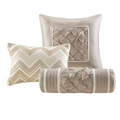 7 Piece Tufted Comforter Set Ivory King