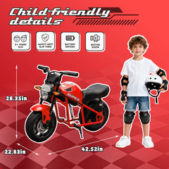 24V300W Kids Ride On XL Electric Toy Muscle Motorcycle,High-Speed Hub Motor,14in Widen EVA Wheels,Twist Grip Throttle, Speed up to 11.18MPH,Dual Suspension,Music&Light, Long Life Battery For Kids 6+