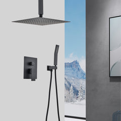 Ceiling Mounted Shower System Combo Set with Handheld and 10"Shower head