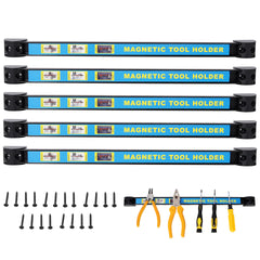 5PACK 16inch Heavy Duty Magnet Tool Bar,Magnetic Tool Holder,Magnetic Tool Holder Strip,for Workshop Garage,Mounting Screws Included