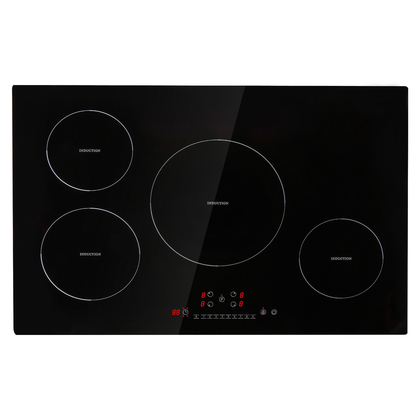 Electric Cooktop, 4 Burners, 30'' Induction Stove Top, Built-in Magnetic Cooktop 7500W, 9 Heating Level Multifunctional Burner, LED Touch Screen with Child Lock & Over-Temperature Protection