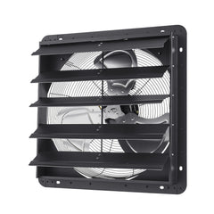 20 inch Shutter Exhaust Fan, Wall Mounted Attic Vent Fan with Smart Programming Variable Speed Temperature Control, 4800 CFM,EC Motor,Timer, for Shed,Garage,Greenhouse Ventilation Cooling,Black