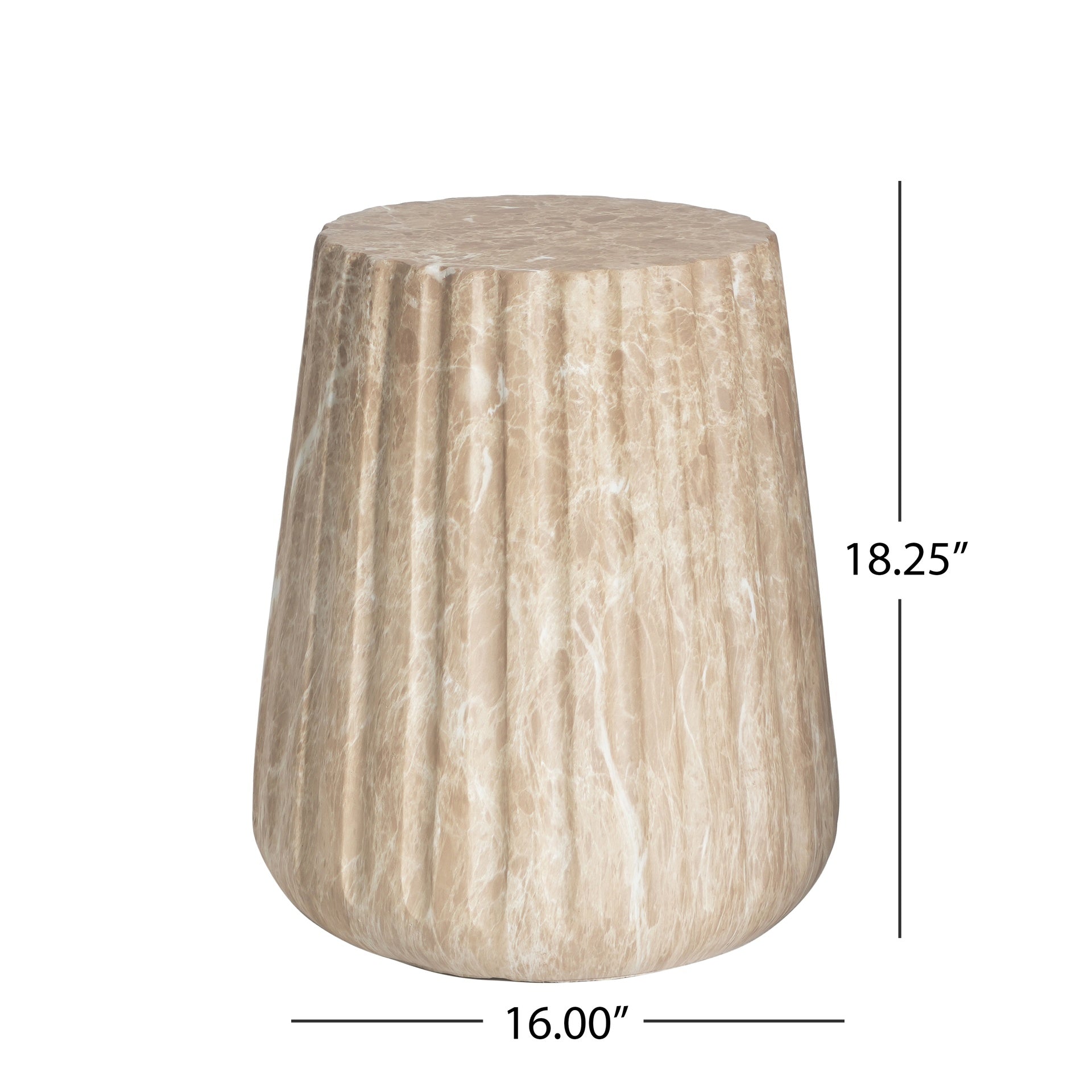 Outdoor Cleme Carved Side Table, Gold
