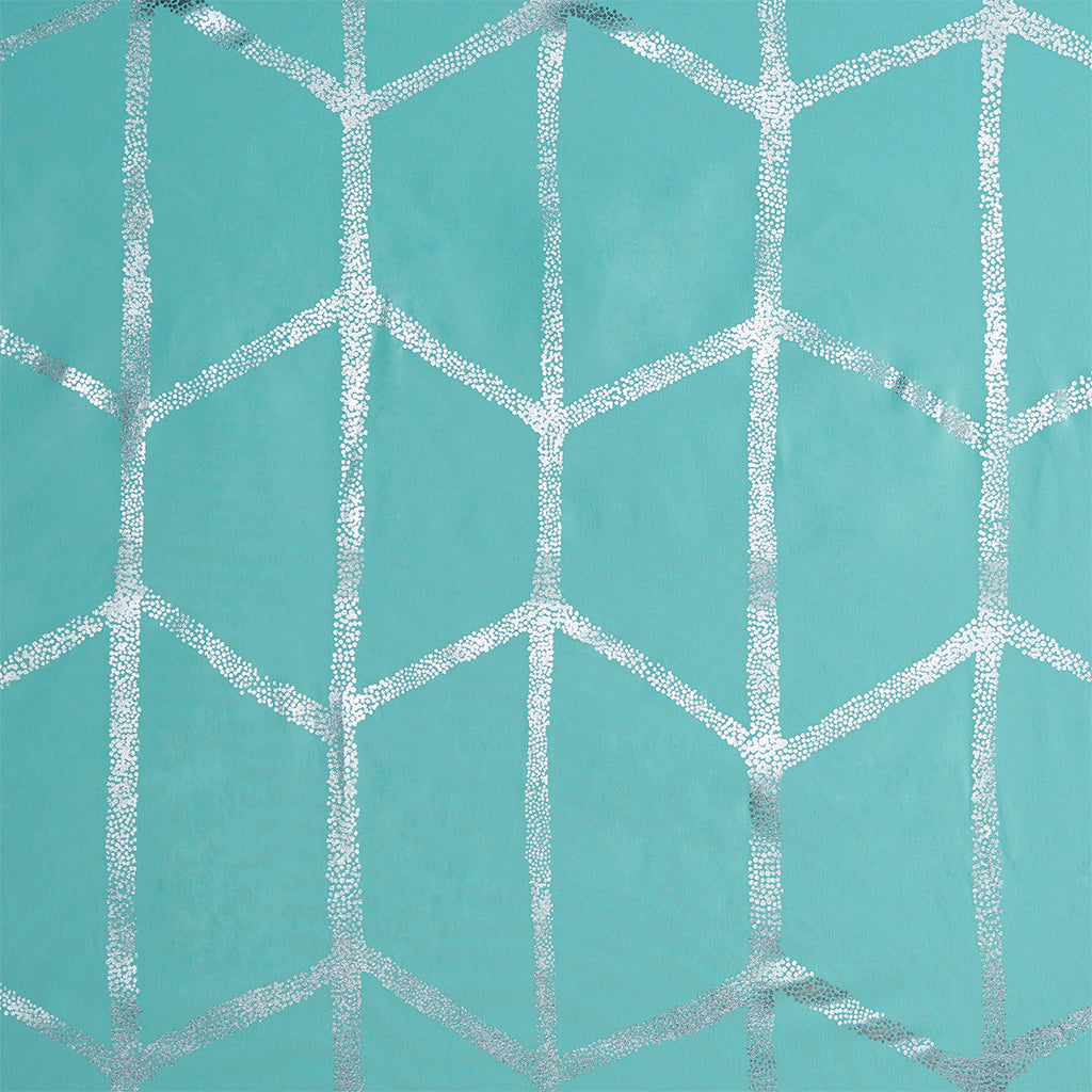 Printed Metallic Shower Curtain