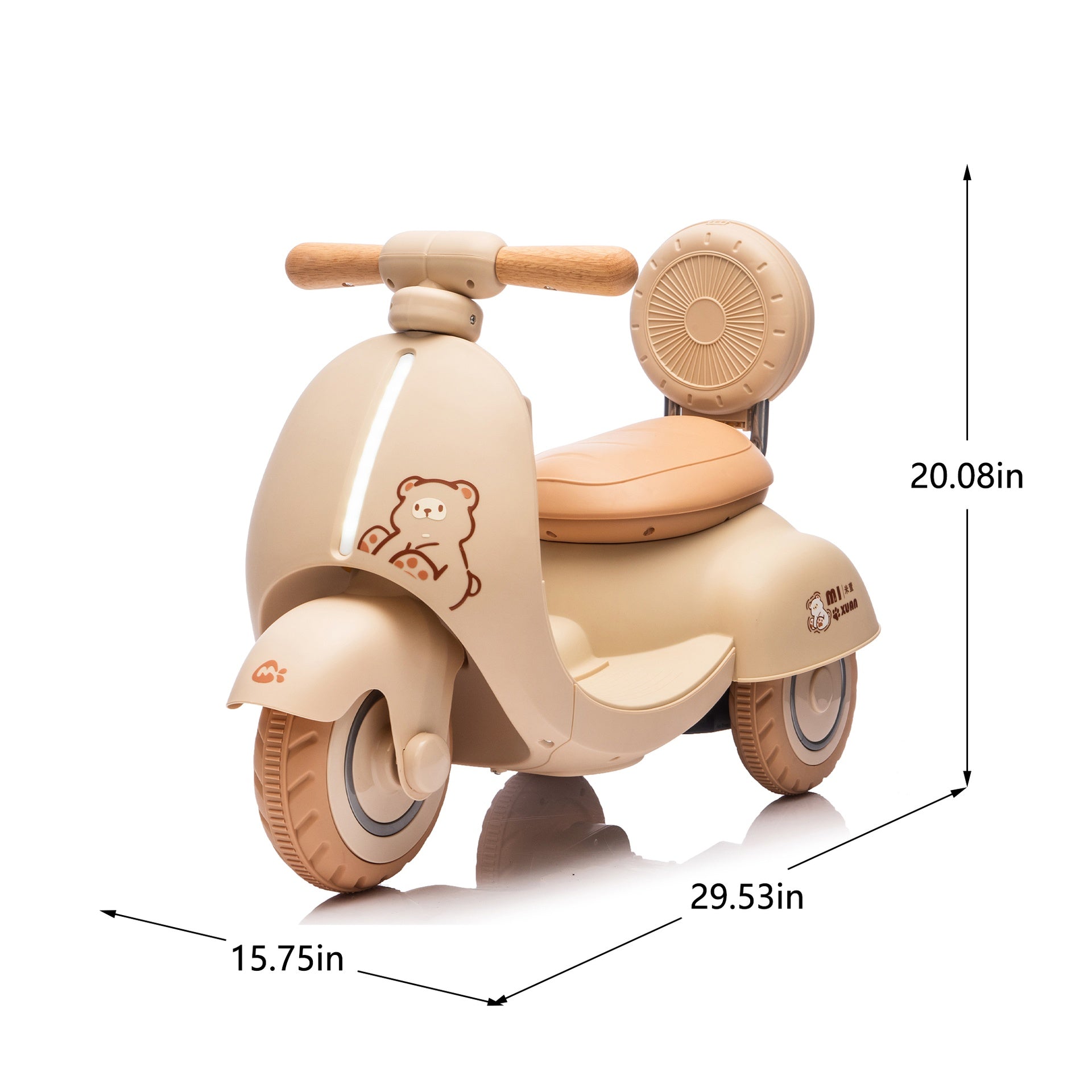 12V Kids Ride On Electric Motorcycle,Toddler Scooter W/Parents Control,Three-Wheel Stable Design,Special Wooden Handle,Smoother Output and Slow Start&Stop,More Suitable For 1-3 Years BABY's First Toy.