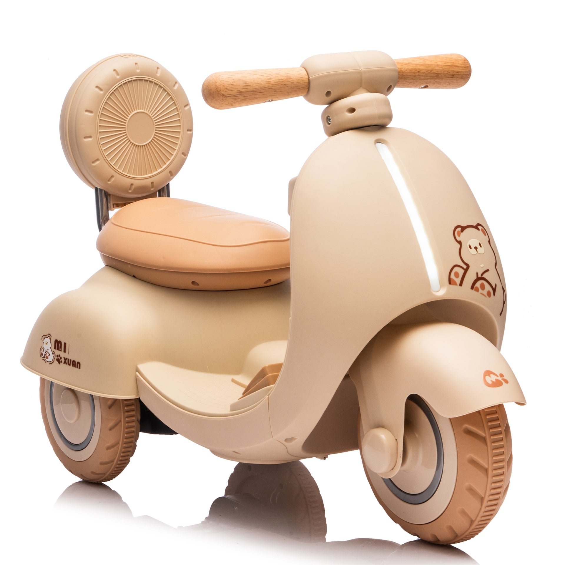 12V Kids Ride On Electric Motorcycle,Toddler Scooter W/Parents Control,Three-Wheel Stable Design,Special Wooden Handle,Smoother Output and Slow Start&Stop,More Suitable For 1-3 Years BABY's First Toy.