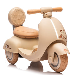 12V Kids Ride On Electric Motorcycle,Toddler Scooter W/Parents Control,Three-Wheel Stable Design,Special Wooden Handle,Smoother Output and Slow Start&Stop,More Suitable For 1-3 Years BABY's First Toy.