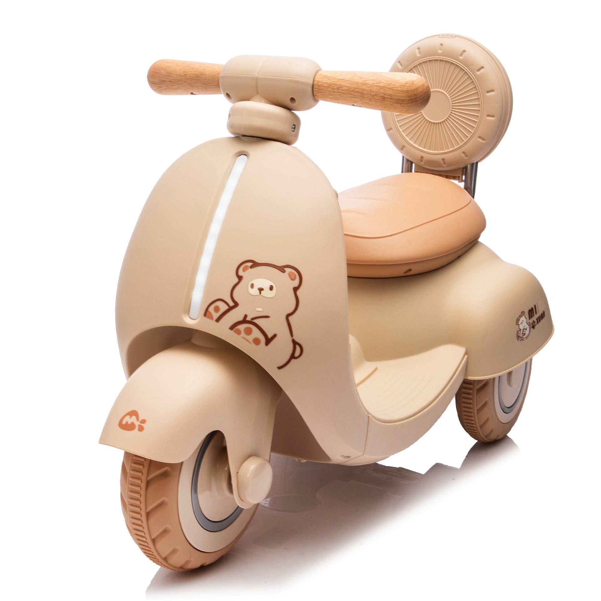 12V Kids Ride On Electric Motorcycle,Toddler Scooter W/Parents Control,Three-Wheel Stable Design,Special Wooden Handle,Smoother Output and Slow Start&Stop,More Suitable For 1-3 Years BABY's First Toy.