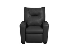 Evelyne 23"W Black PU Leather Kids Recliner Chair with Cupholder
