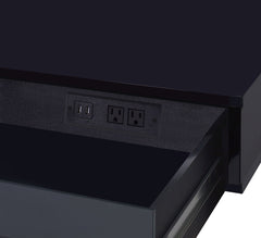 Coleen Black High Gloss & Chrome Finish Writing Desk W/USB