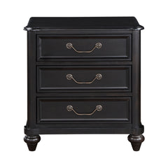 Charcoal Brown Finish Traditional Bedroom Furniture 1pc Nightstand of 3 Drawers Antique Handles Classic Design Bedside Table