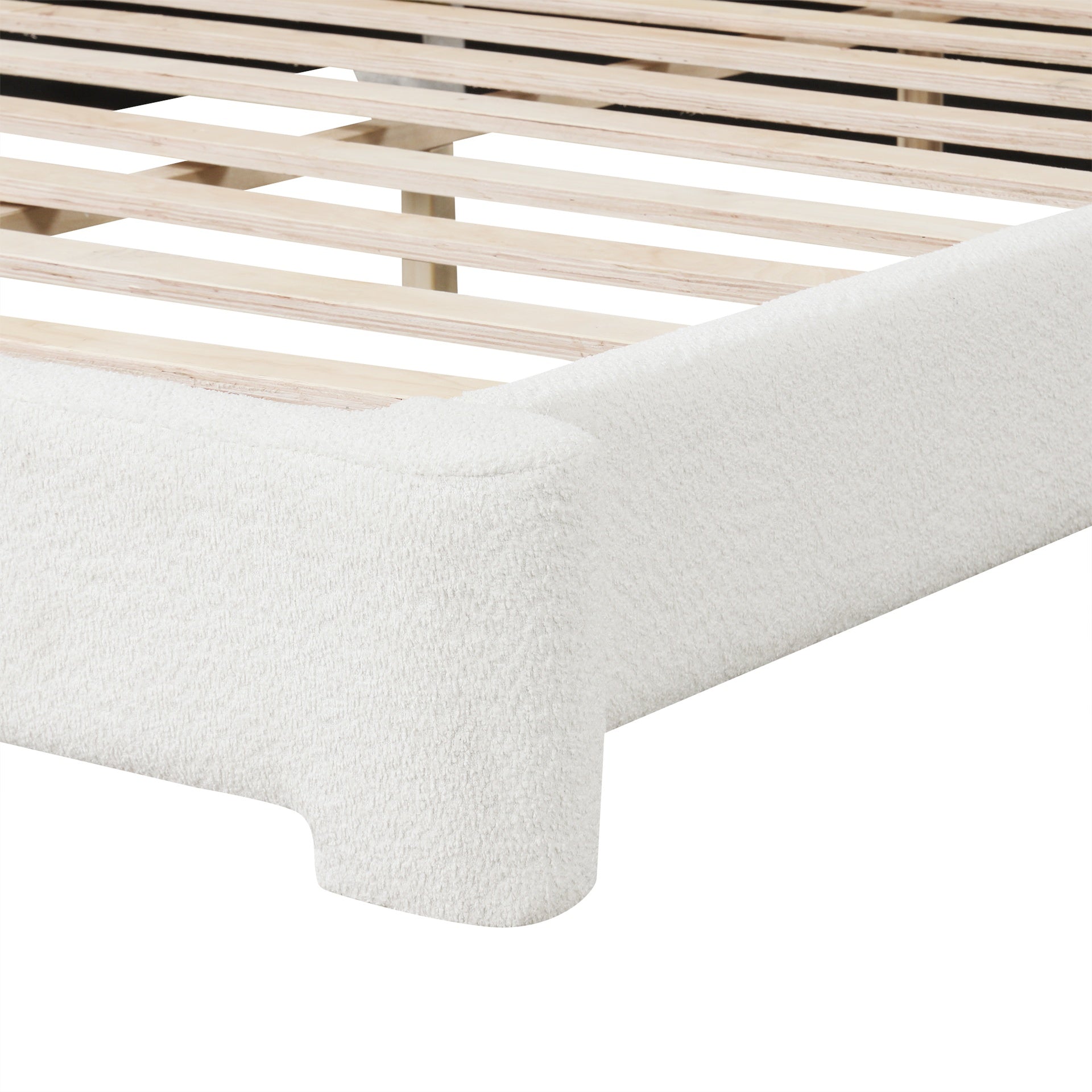 [Cozy White Bouce Upholstered Bed[ - A Dreamy Addition to Your Bedroom, QUEEN