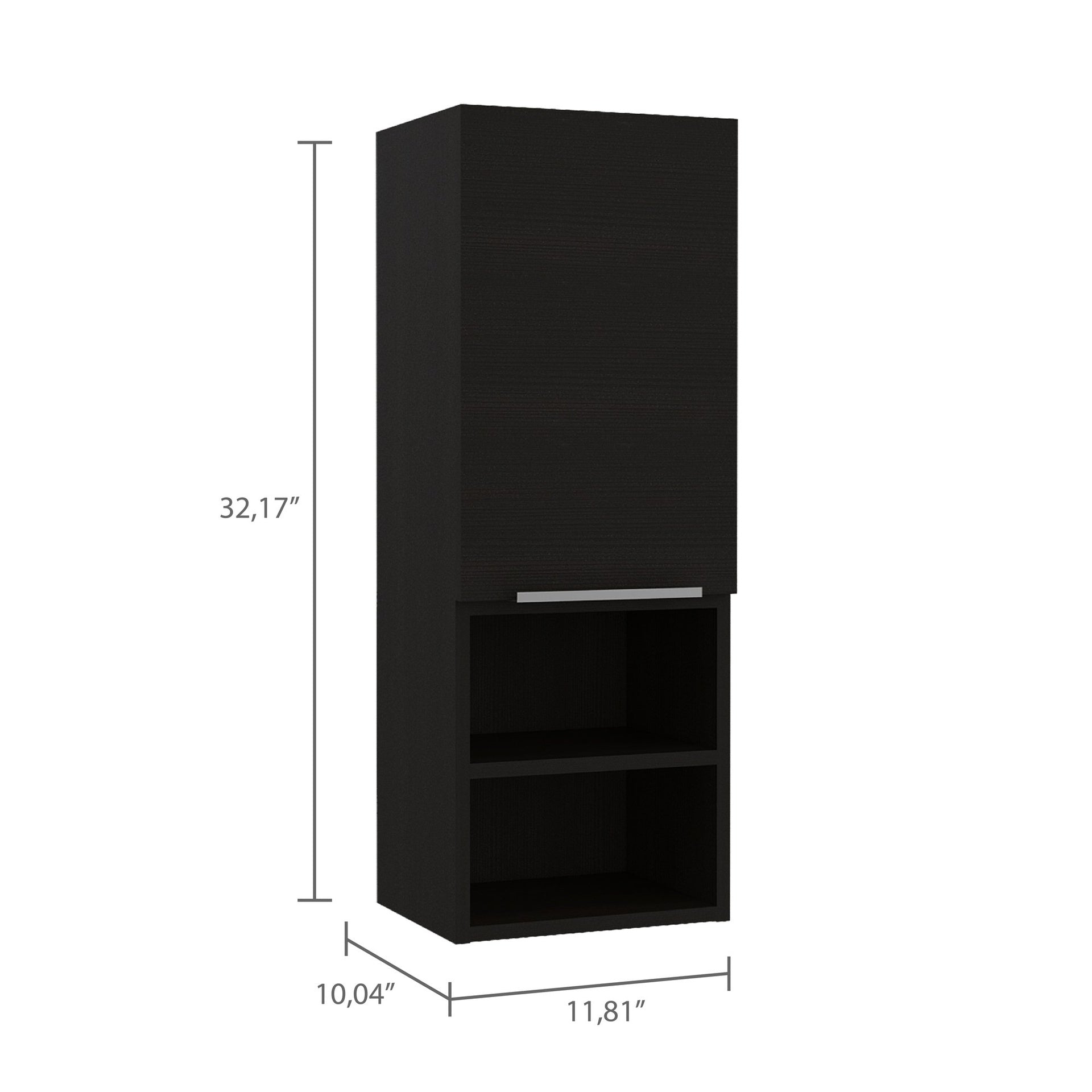 Medicine Cabinet Hazelton, Two Interior Shelves, Black Wengue Finish