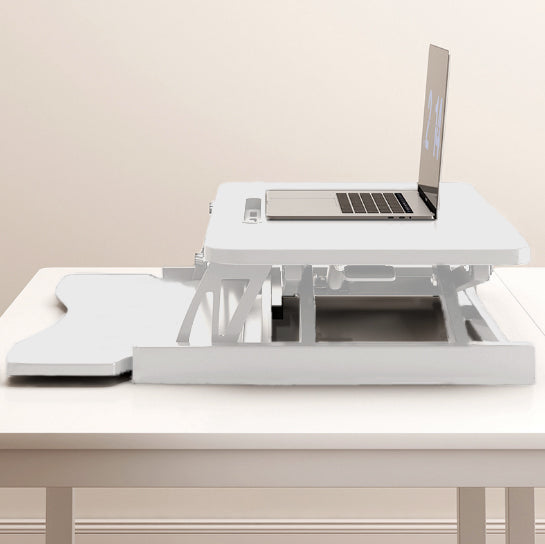 32 Inch Desk Converter, Height Adjustable Sit to Stand Riser, Dual Monitor and Laptop Workstation with Wide Keyboard Tray, Standing Computer Desk, WHITE
