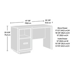 Modern Desk with a File Drawer, Brown finish