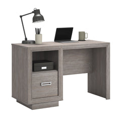Modern Desk with a File Drawer, Brown finish