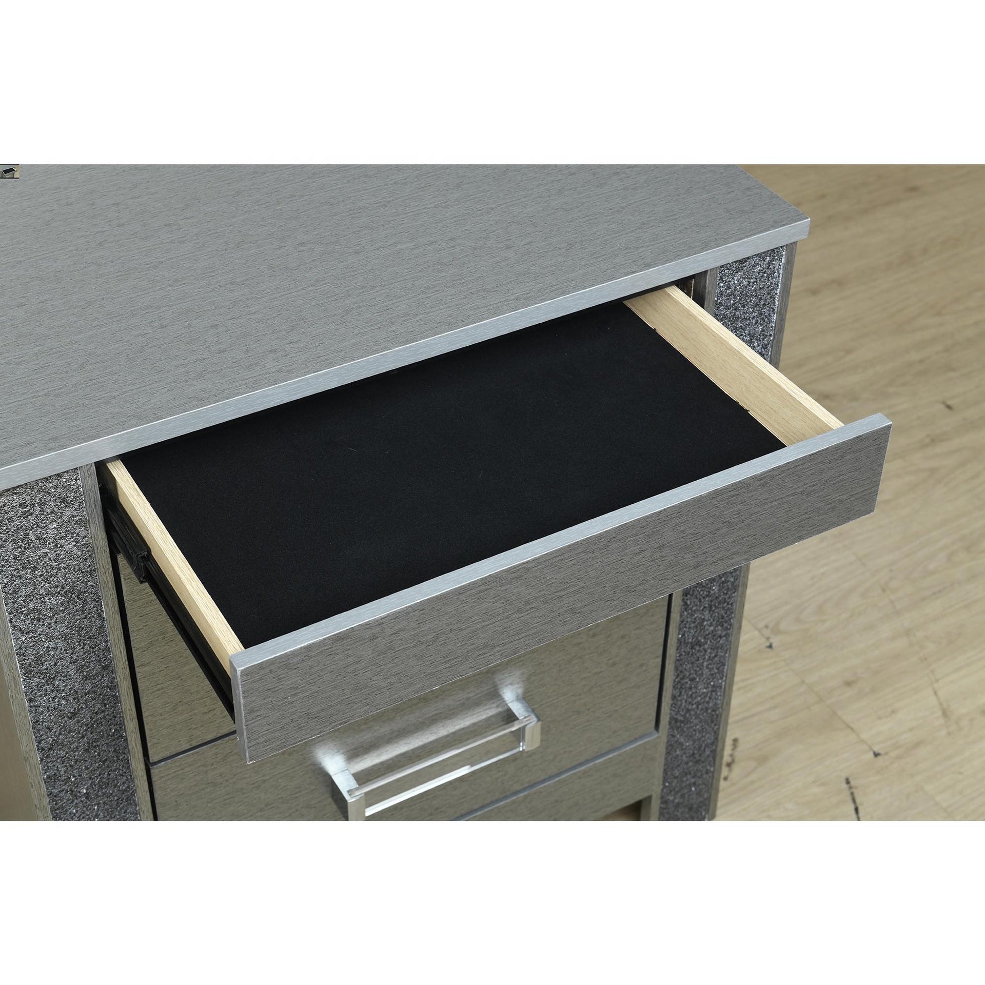 Lorenzo Silver Nightstand
