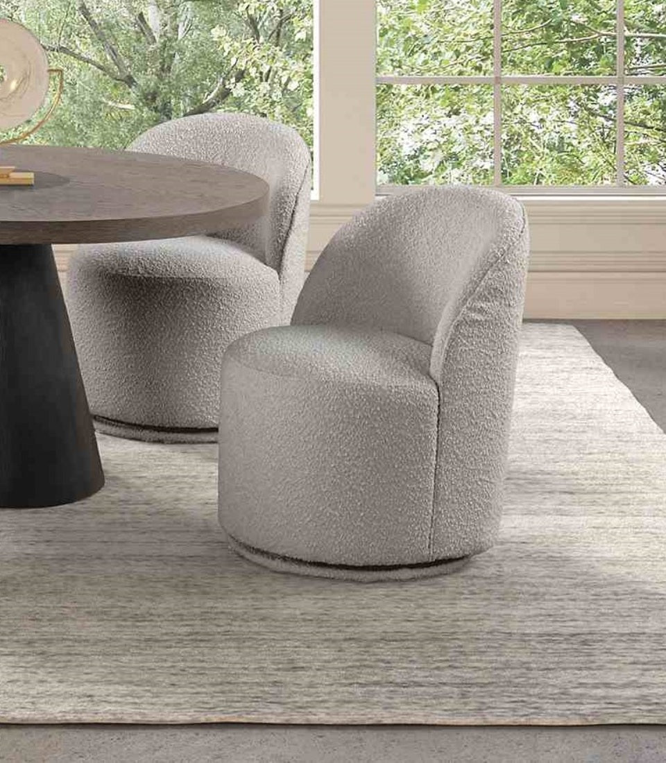 Contemporary Style 1pc Dining Swivel Chair 360 Rotate Light Gray Finish Dining Room