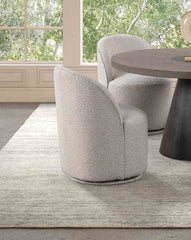 Contemporary Style 1pc Dining Swivel Chair 360 Rotate Light Gray Finish Dining Room