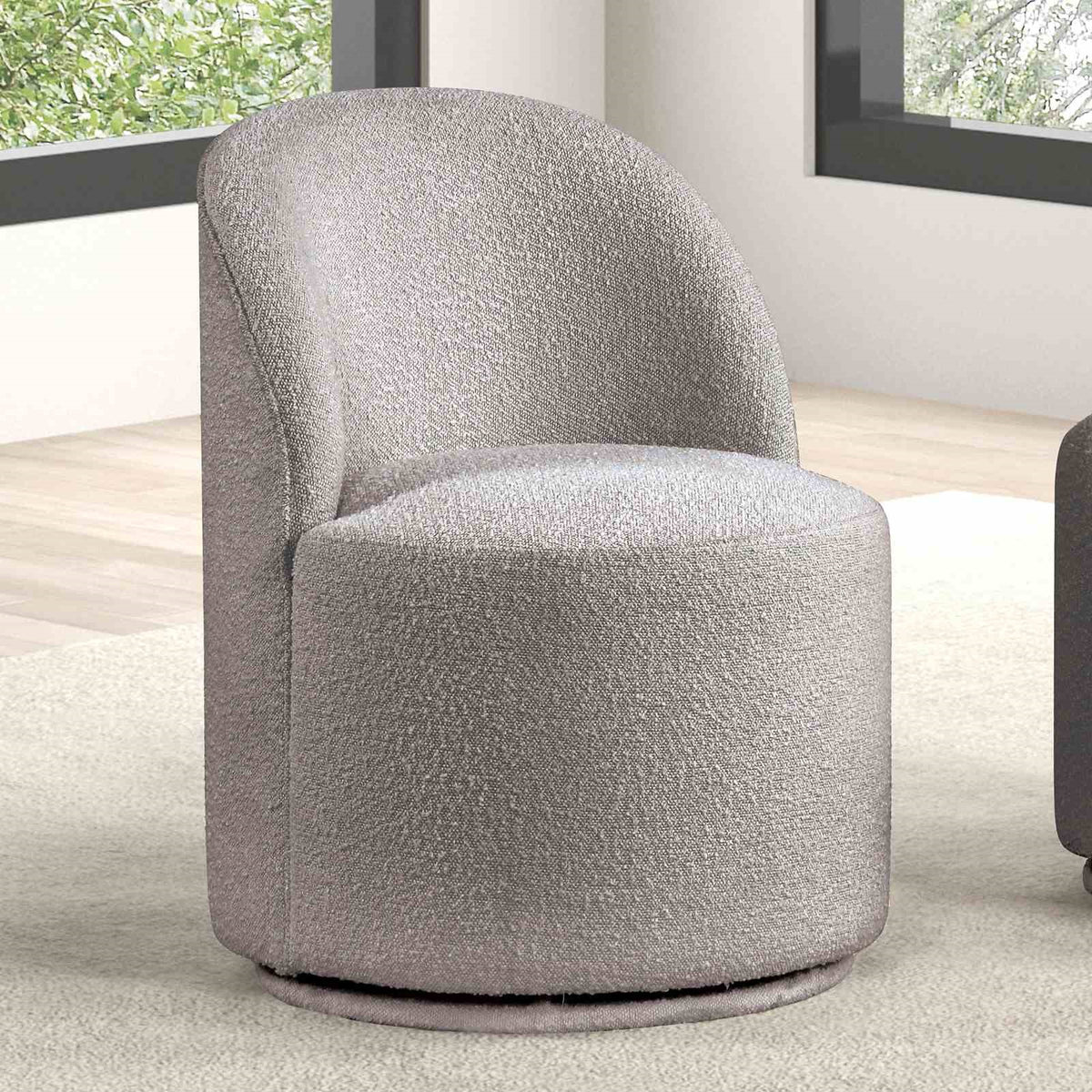 Contemporary Style 1pc Dining Swivel Chair 360 Rotate Light Gray Finish Dining Room