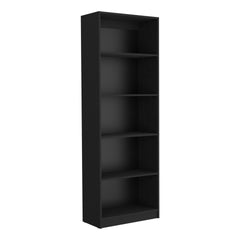 Vinton 4-Tier Bookcase with Modern Storage for Books and Decor, Black
