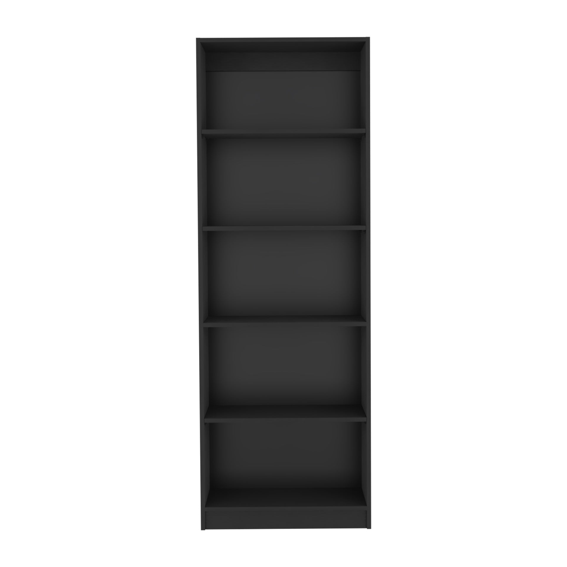 Vinton 4-Tier Bookcase with Modern Storage for Books and Decor, Black