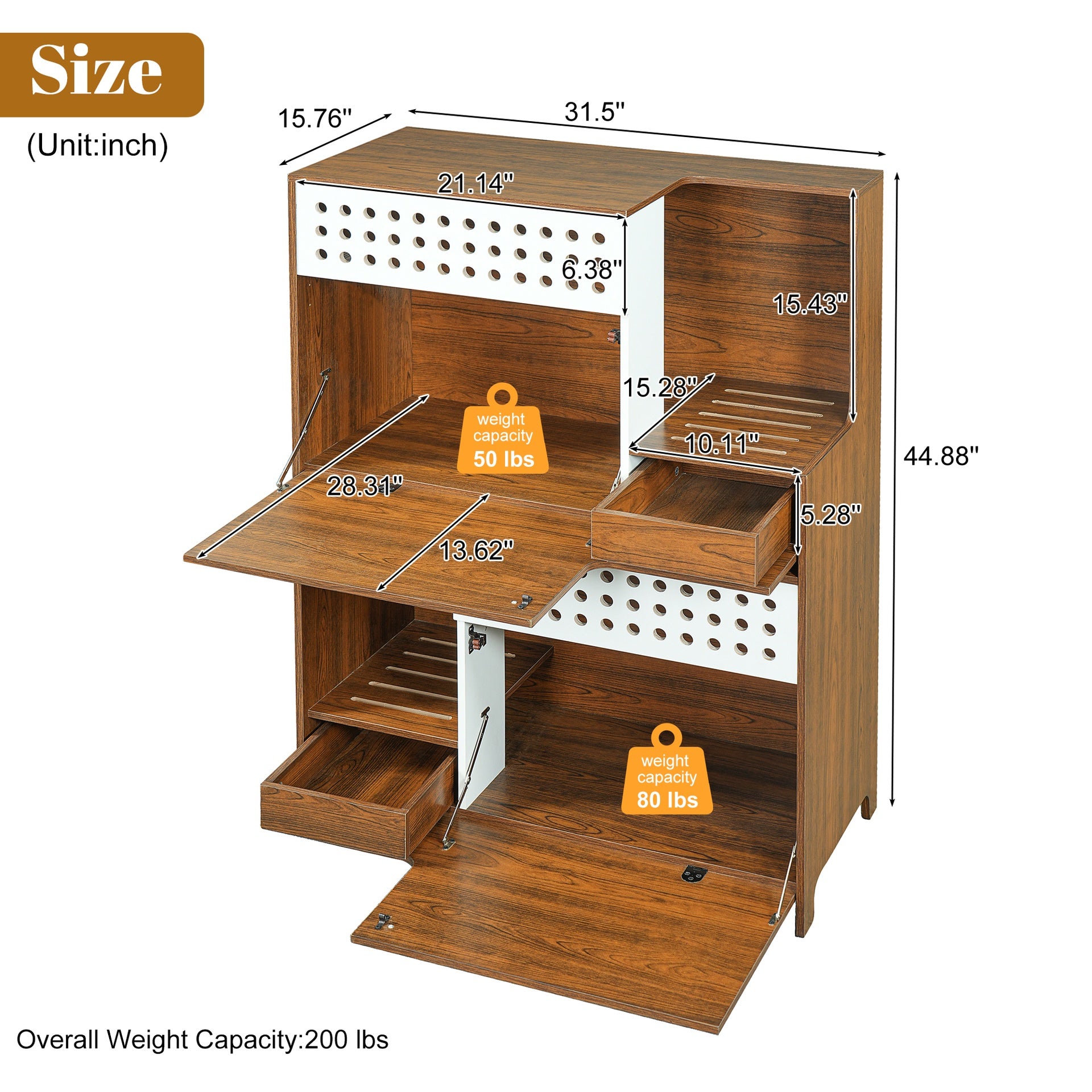 Modern 2 IN 1 Cat Furniture, Cat Litter Box Enclosure Side Table, Cat House with Storage, for 2 Small-Medium Sized Cats - BROWN