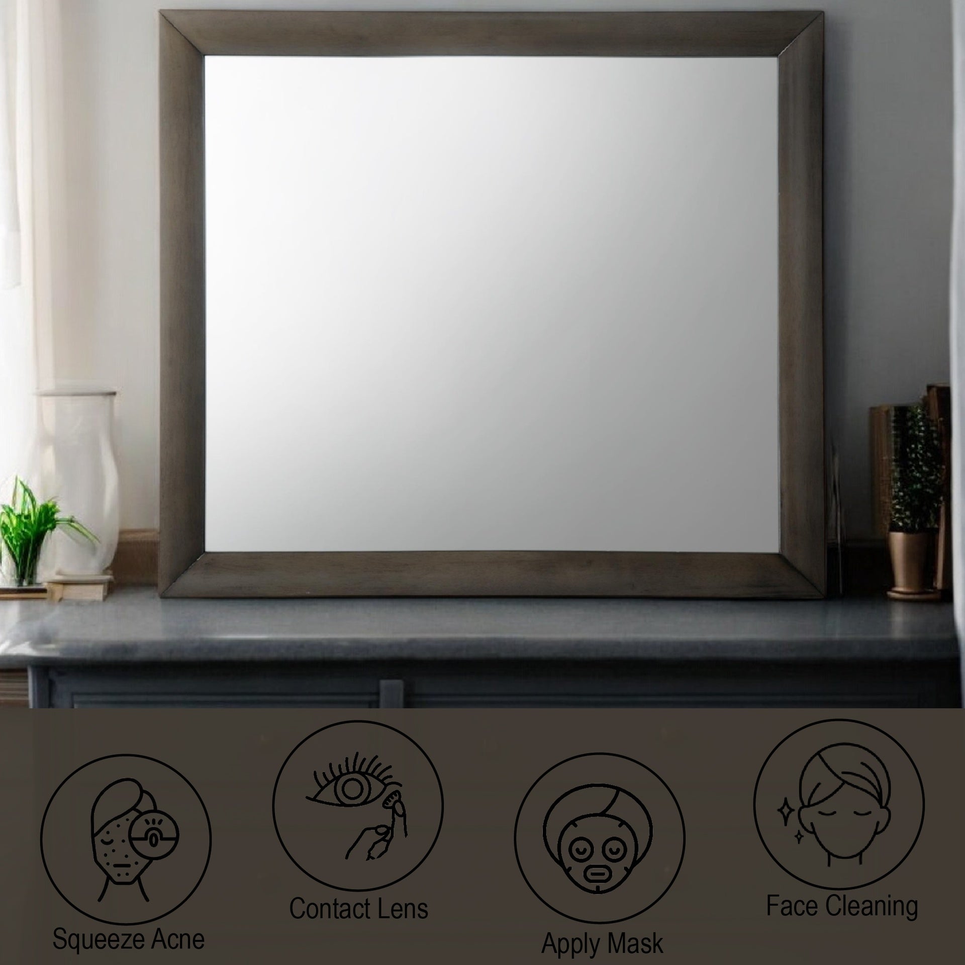 Ireland Gray Oak Finish Mirror