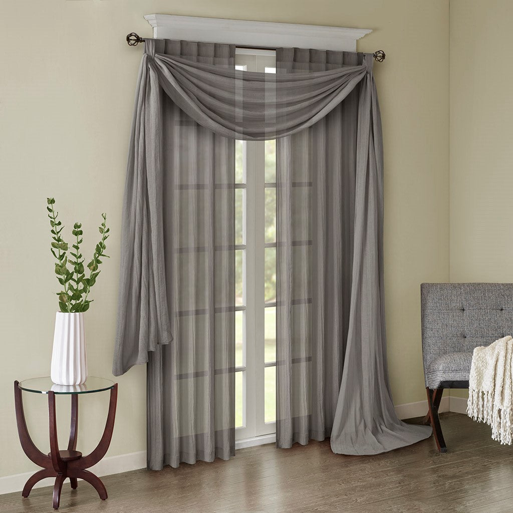 Solid Crushed Curtain Panel Pair(2 Pcs Window Panels)