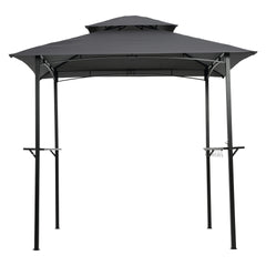 8x5Ft Grill Gazebo Replacement Canopy,Double Tiered BBQ Tent Roof Top Cover