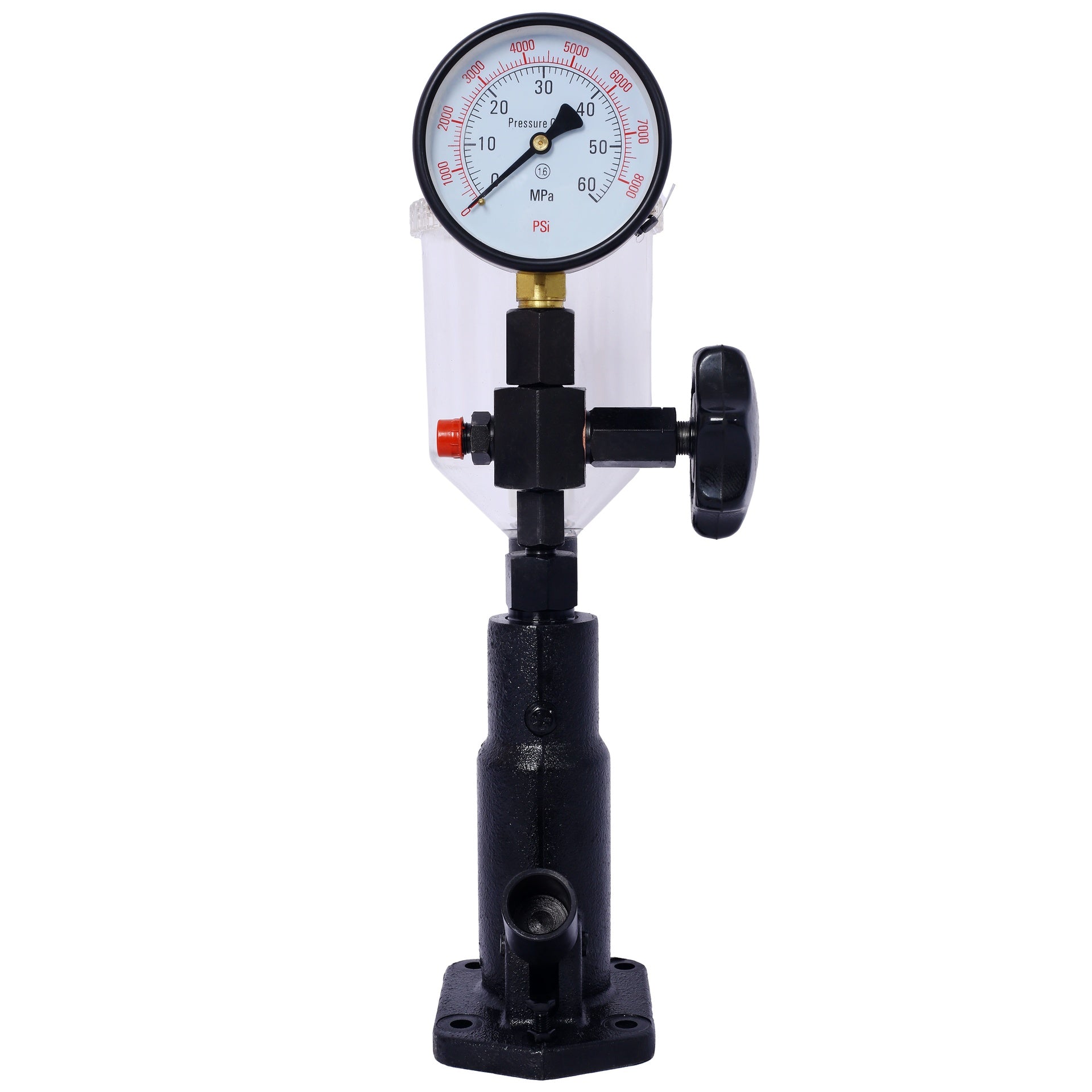 600Bar 8000PSI Diesel Fuel Injector Tester Diesel Injector Nozzle Tester with Dual Scale Gauge to Adjust Injector Nozzle Pressure and Testing Diesel Injector With Adjustable Hand Wheel