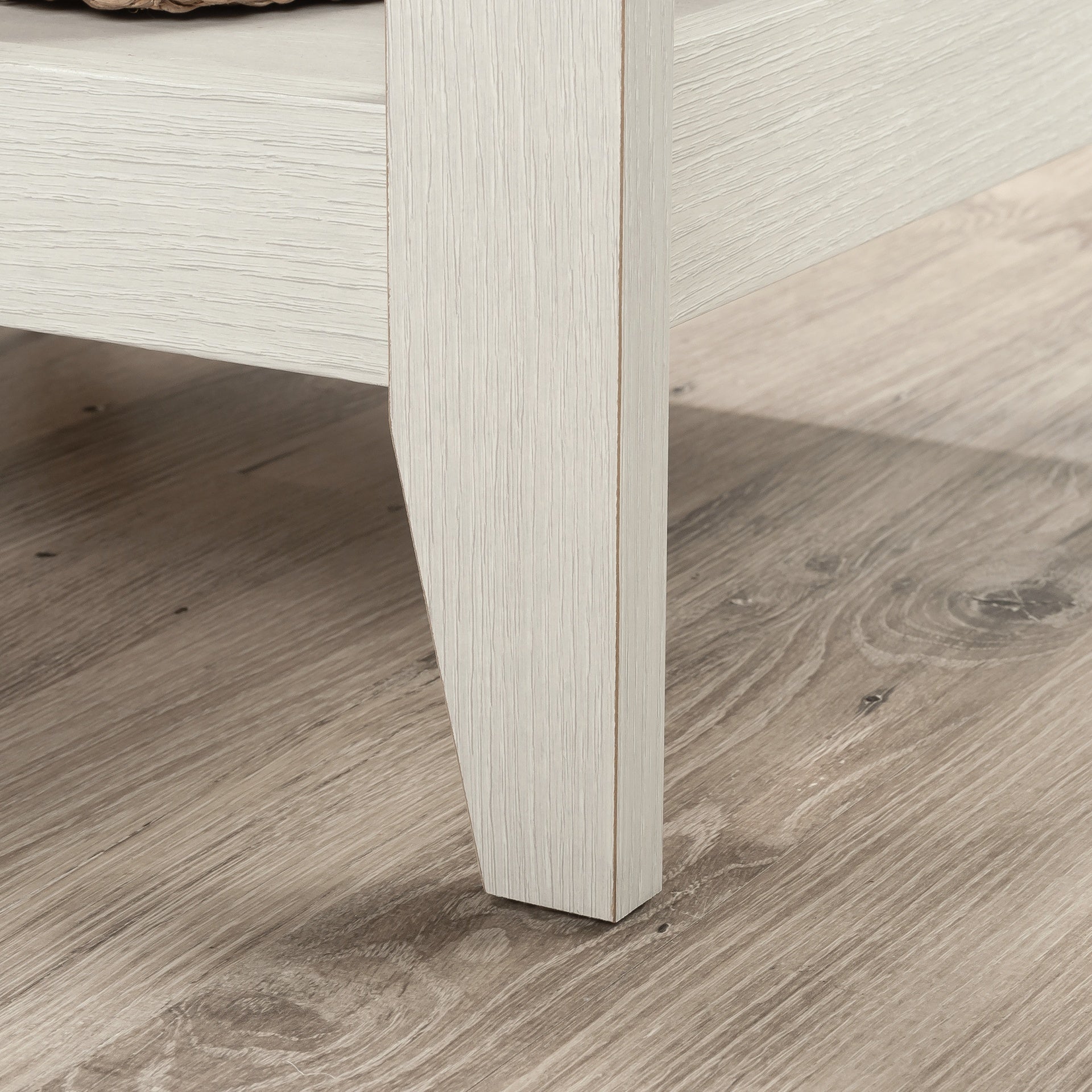 Transitional L-Shaped Desk with File Drawer, White finish