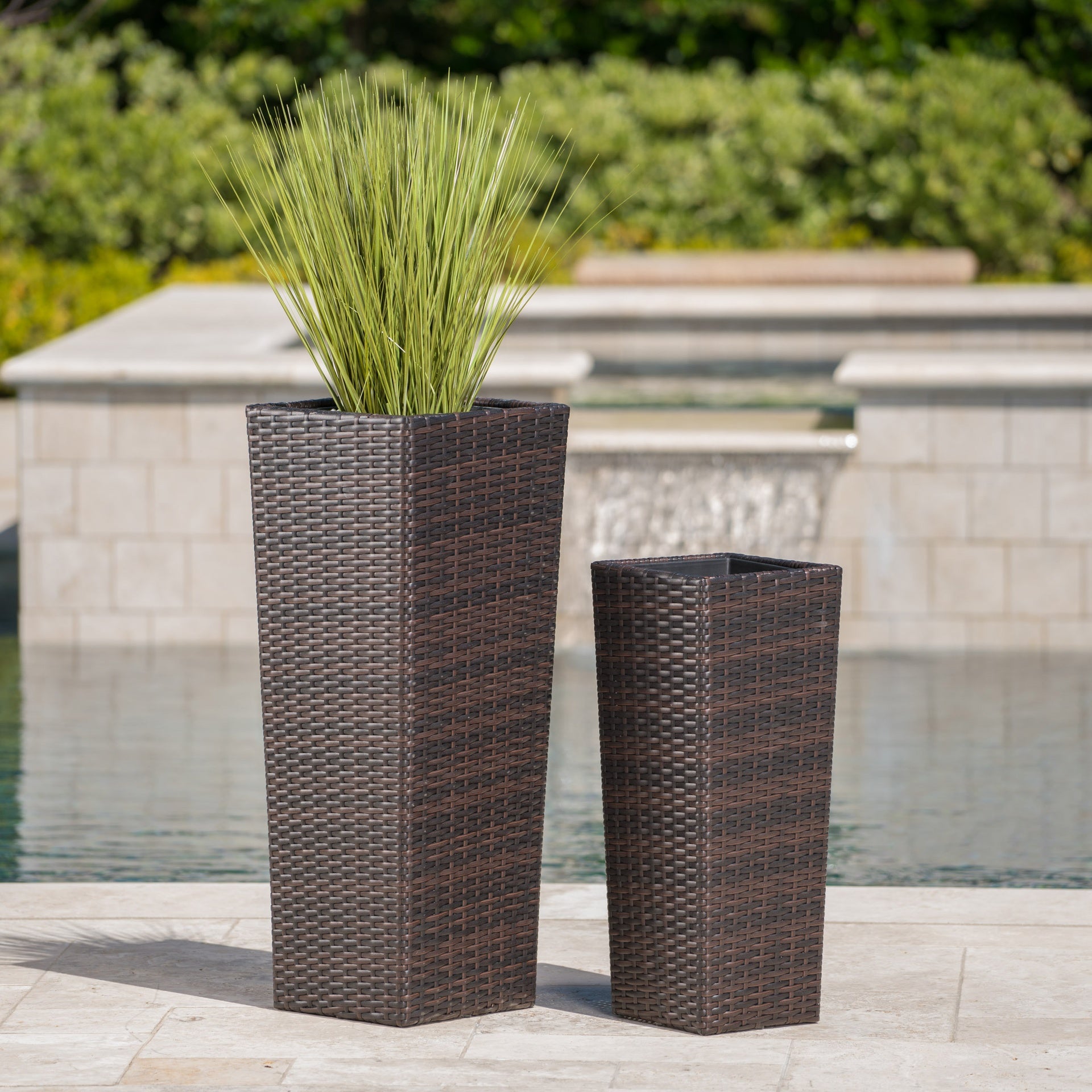 Rattan FLOWER POT - BROWN