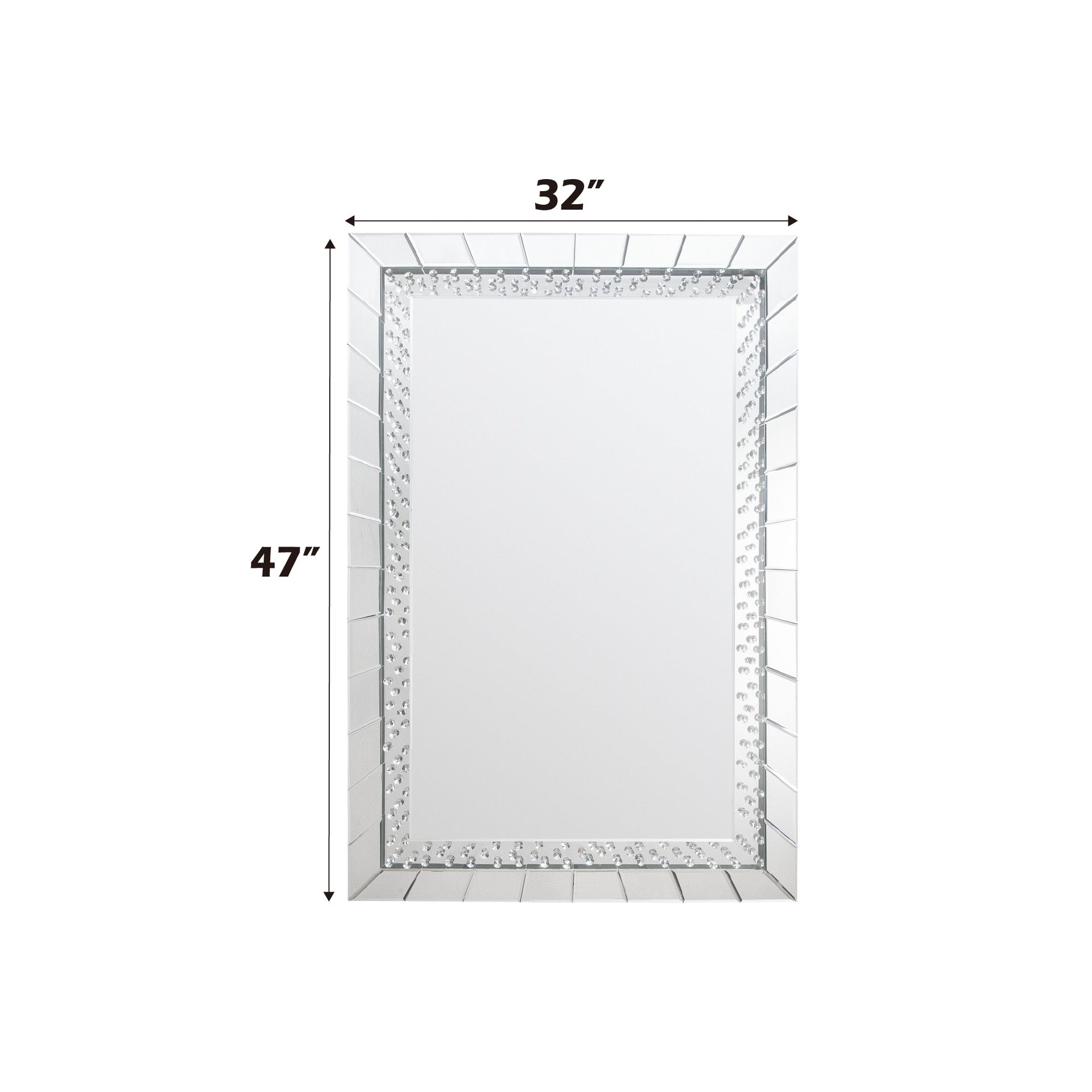 Nysa Mirrored & Faux Crystals Accent Mirror