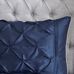 7 Piece Tufted Comforter Set Navy Cal King