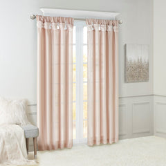 Twist Tab Lined Window Curtain Panel Blush 50x95"