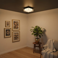 8-inch Black Integrated LED Flush Mount