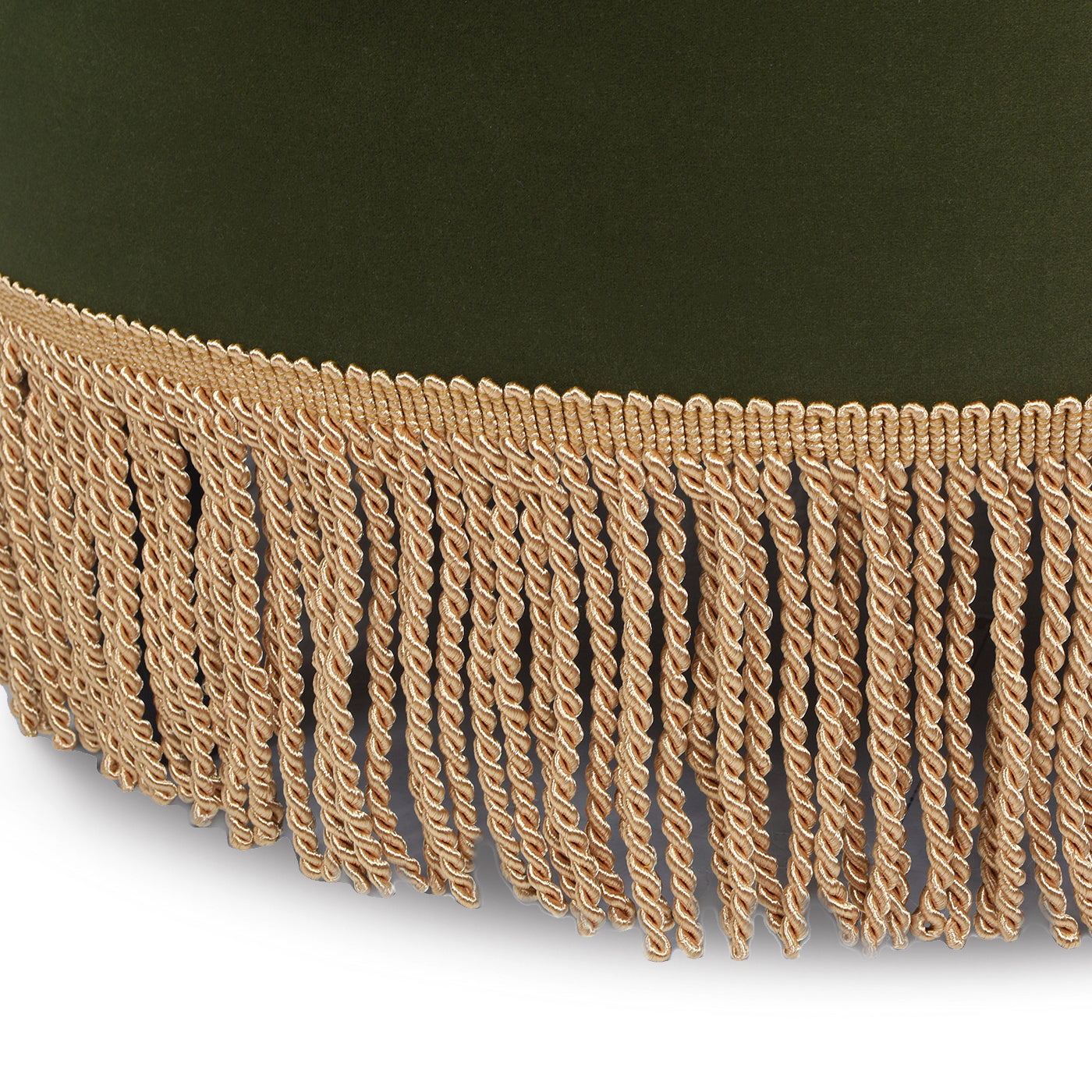 Yolanda 24" Round Upholstered Accent Ottoman, Olive Green Performance Velvet