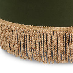Yolanda 24" Round Upholstered Accent Ottoman, Olive Green Performance Velvet