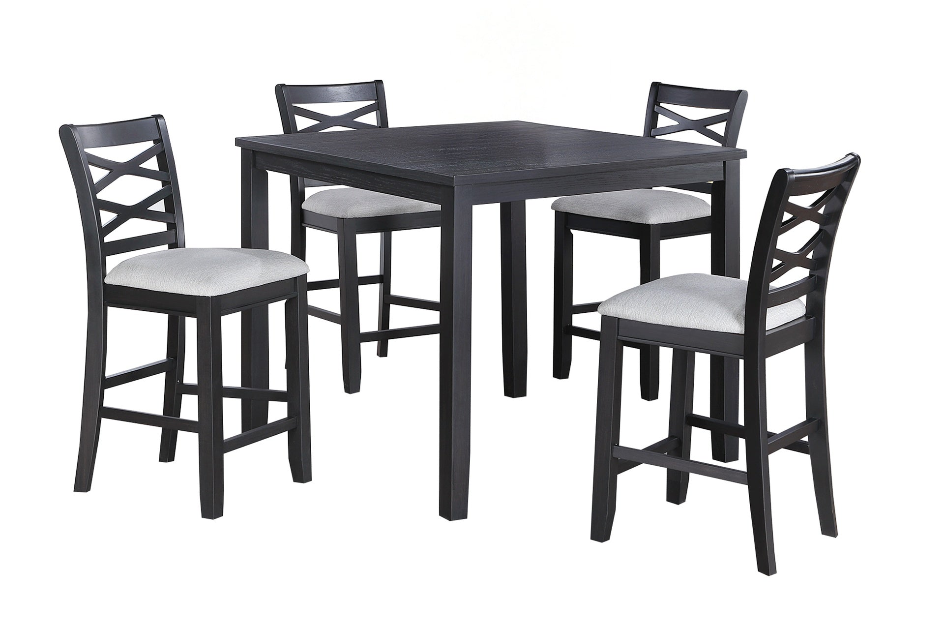 5-Piece Counter Height Table Charcoal Color