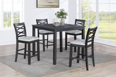 5-Piece Counter Height Table Charcoal Color