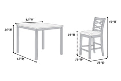5-Piece Counter Height Table Charcoal Color