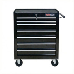 7 DRAWERS MULTIFUNCTIONAL TOOL CART WITH WHEELS-BLACK