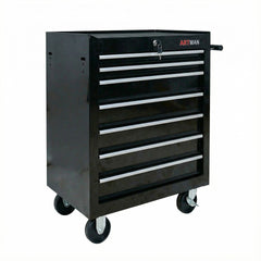 7 DRAWERS MULTIFUNCTIONAL TOOL CART WITH WHEELS-BLACK