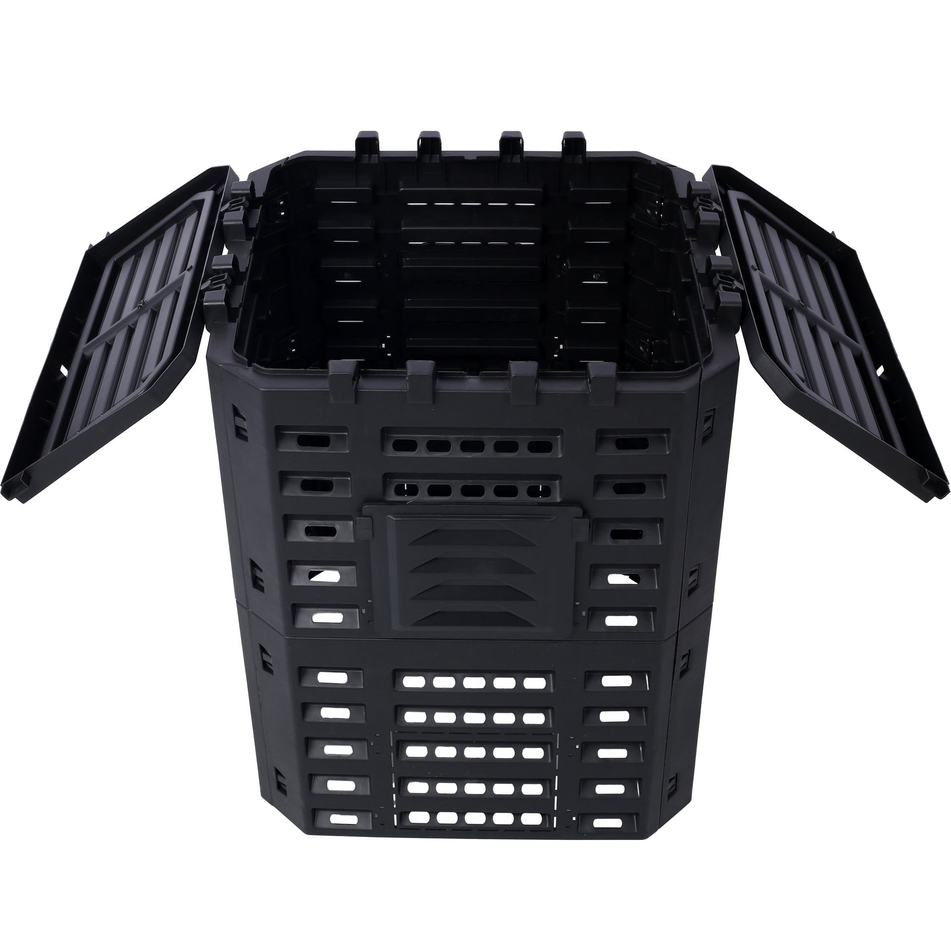 Garden Composter Bin Made from Recycled Plastic – 90 Gallons (340Liter) Large Compost Bin - Create Fertile Soil with Easy Assembly, Lightweight, Aerating Outdoor Compost Box