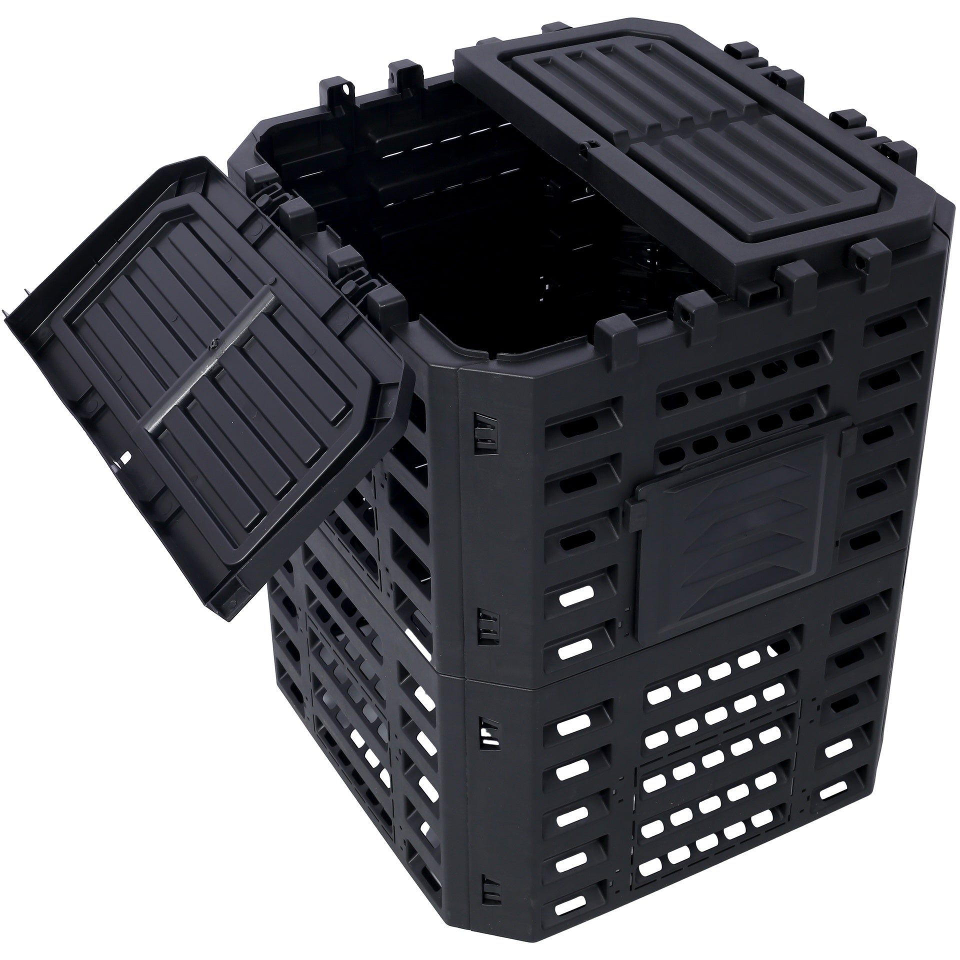 Garden Composter Bin Made from Recycled Plastic – 90 Gallons (340Liter) Large Compost Bin - Create Fertile Soil with Easy Assembly, Lightweight, Aerating Outdoor Compost Box