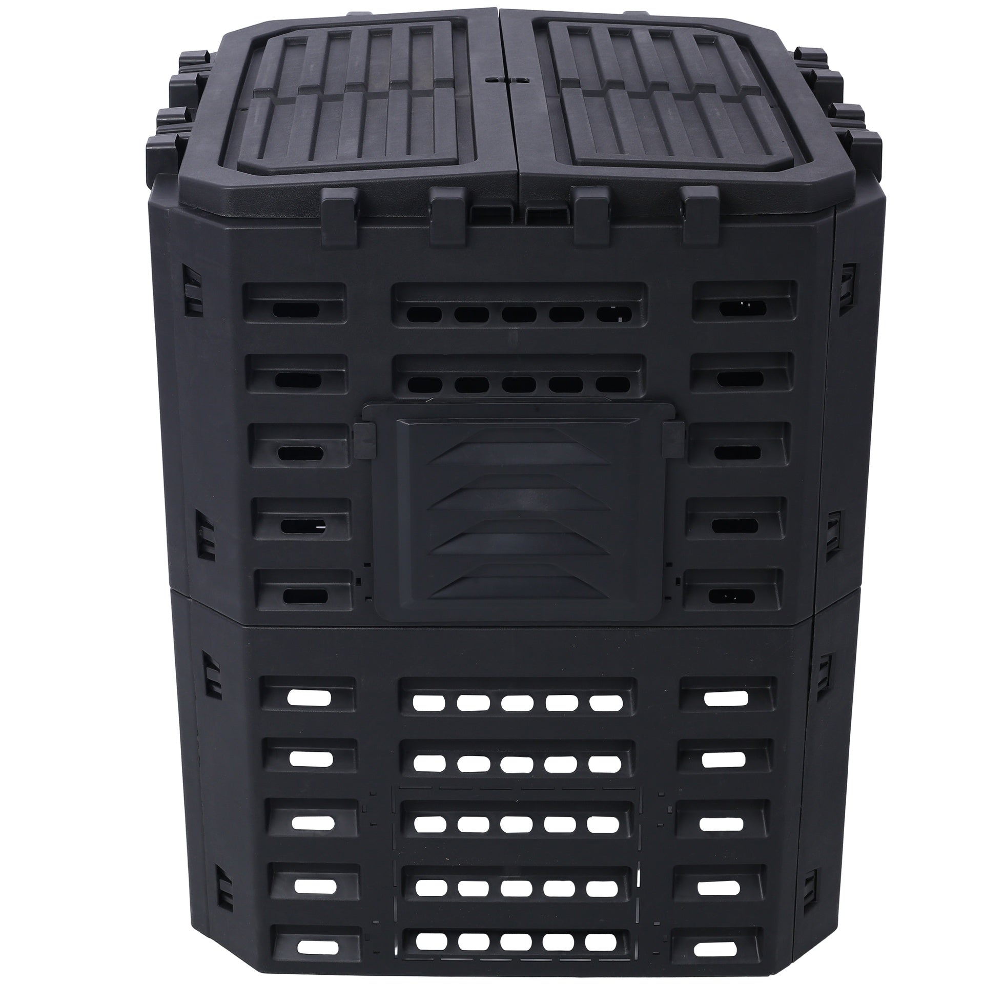 Garden Composter Bin Made from Recycled Plastic – 90 Gallons (340Liter) Large Compost Bin - Create Fertile Soil with Easy Assembly, Lightweight, Aerating Outdoor Compost Box